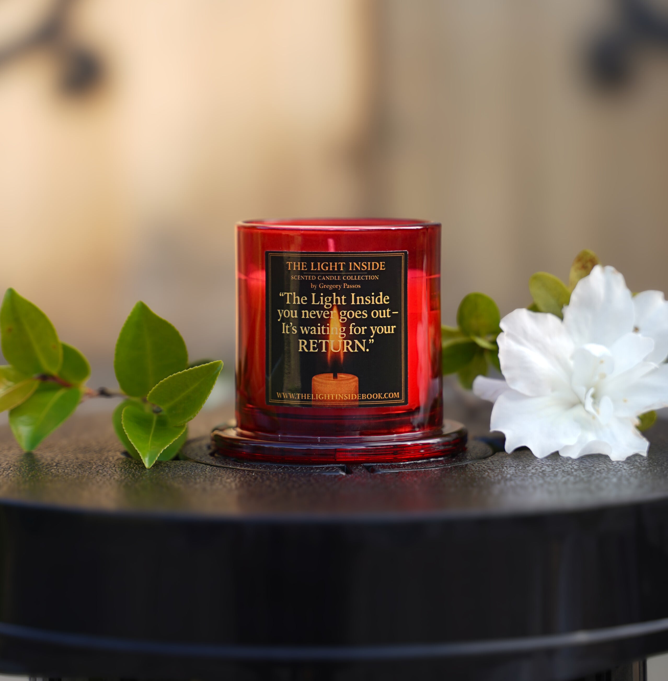 The Light Inside Scented Candle – Pomelo (Red Glass Cup)