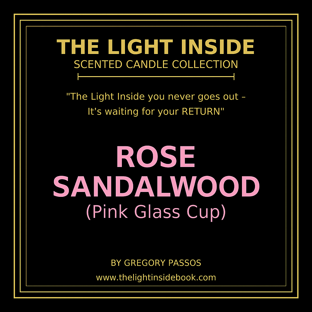 The Light Inside Scented Candle – Rose Sandalwood (Pink Glass Cup)