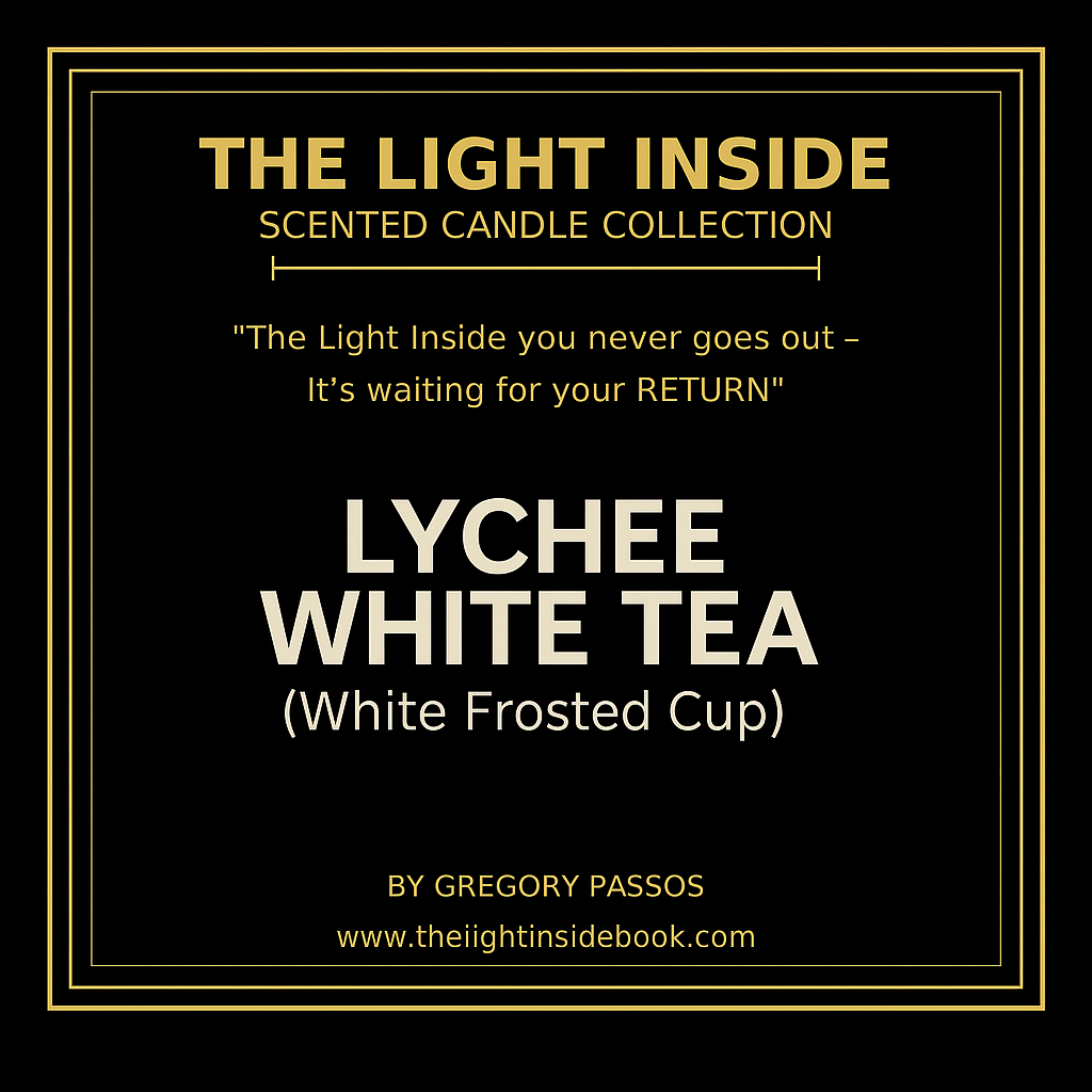 The Light Inside Scented Candle – Lychee White Tea (White Frosted Cup)