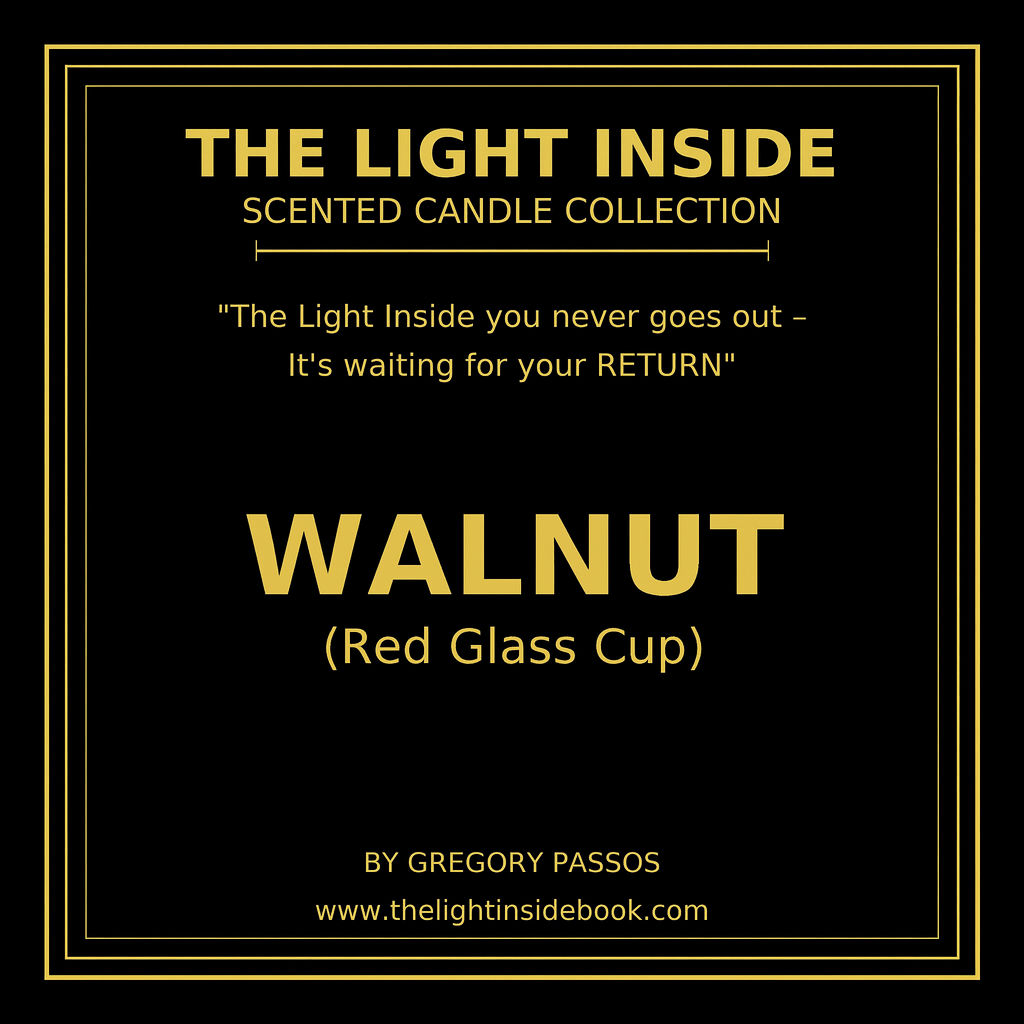 The Light Inside Scented Candle – Walnut (Red Glass Cup)