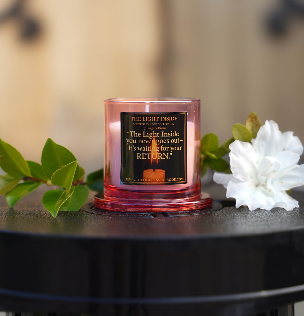 The Light Inside Scented Candle – Miss Cocoa (Pink Glass Cup)