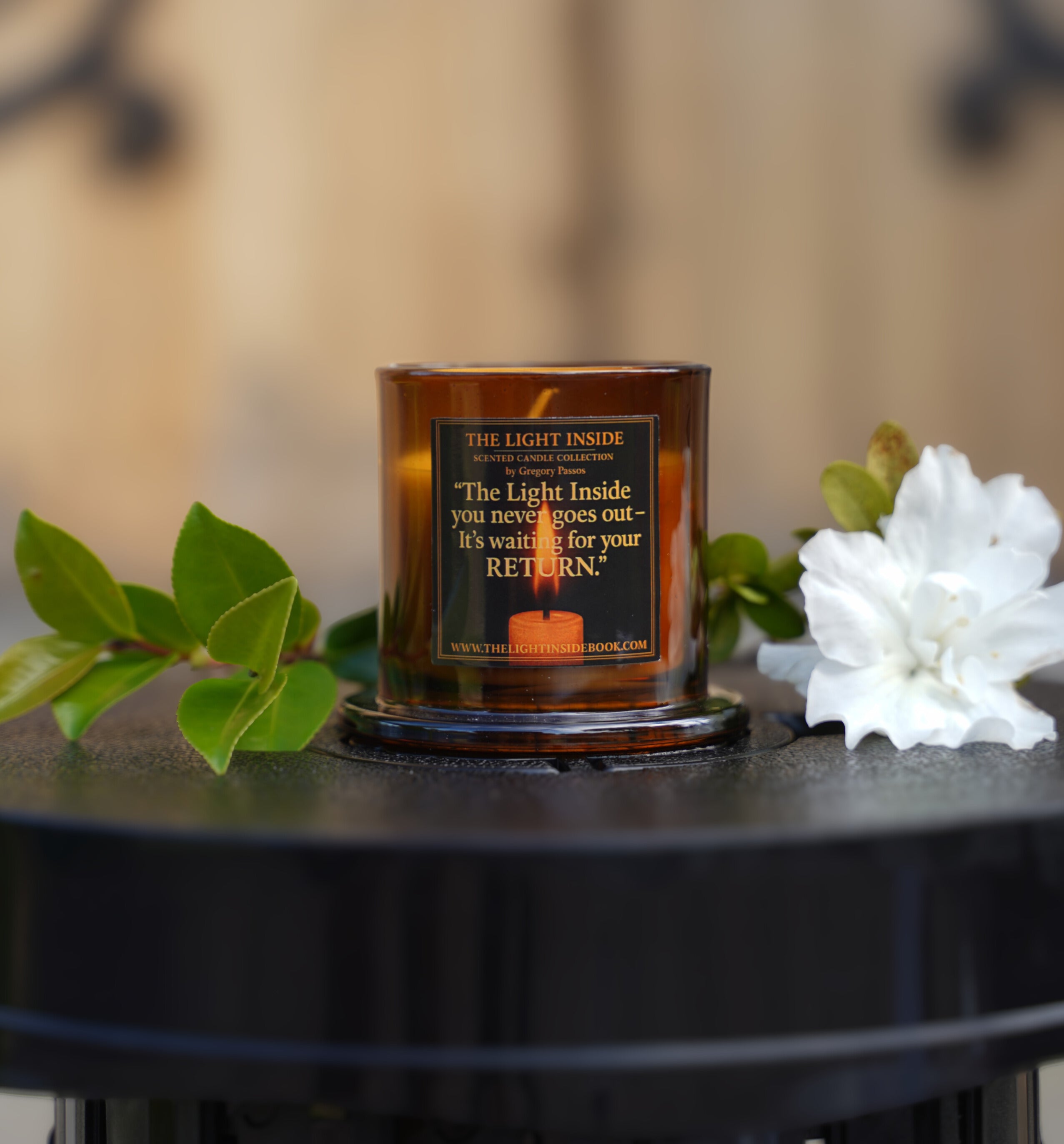 The Light Inside Scented Candle – Lemon Verbena (Brown Glass Cup)