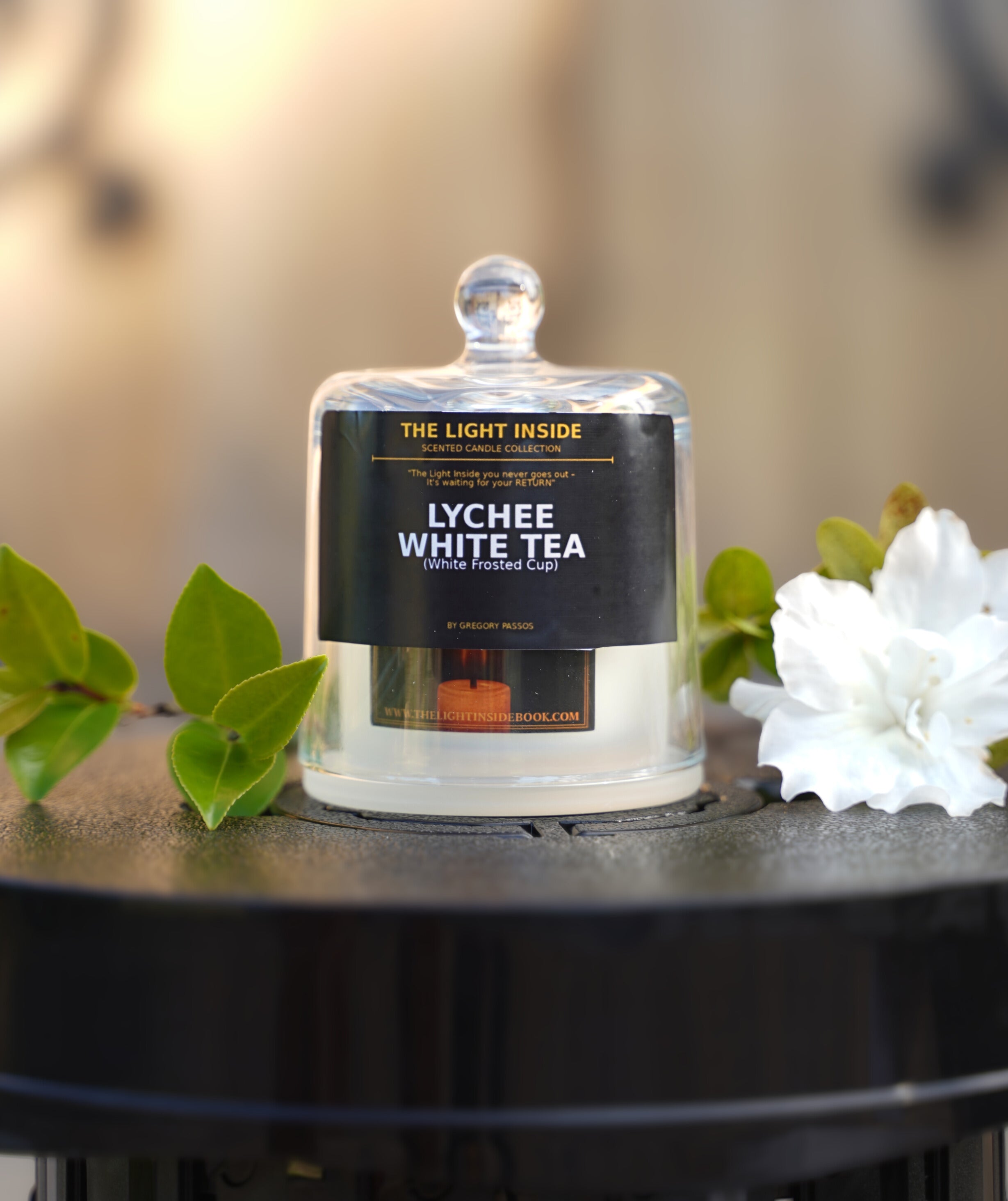 The Light Inside Scented Candle – Lychee White Tea (White Frosted Cup)