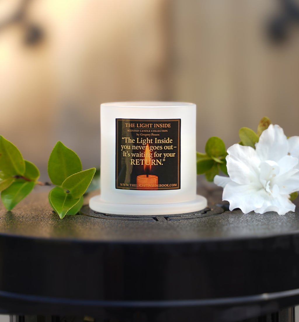 The Light Inside Scented Candle – Lychee White Tea (White Frosted Cup)