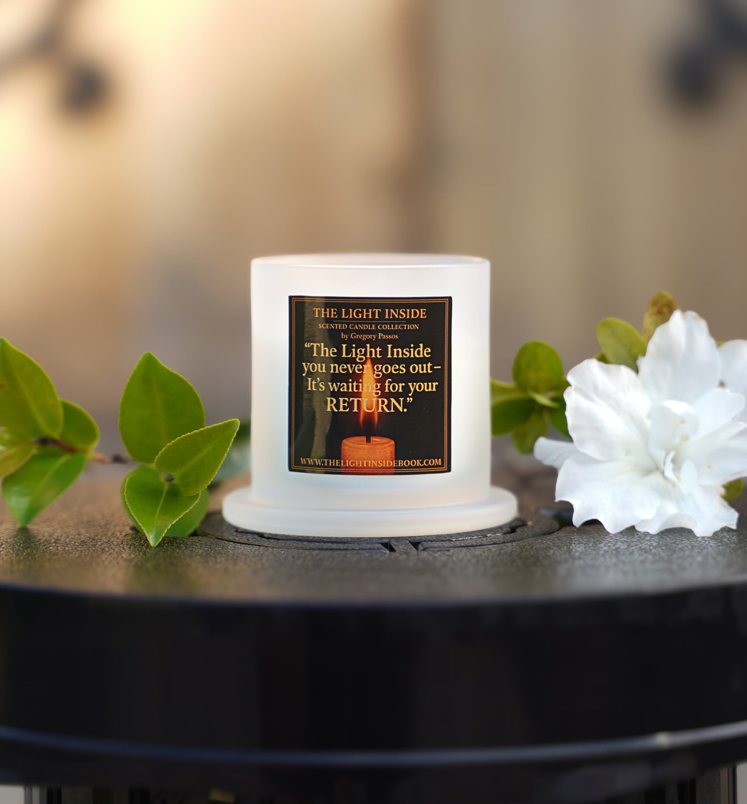 The Light Inside Scented Candle – Lychee White Tea (White Frosted Cup)