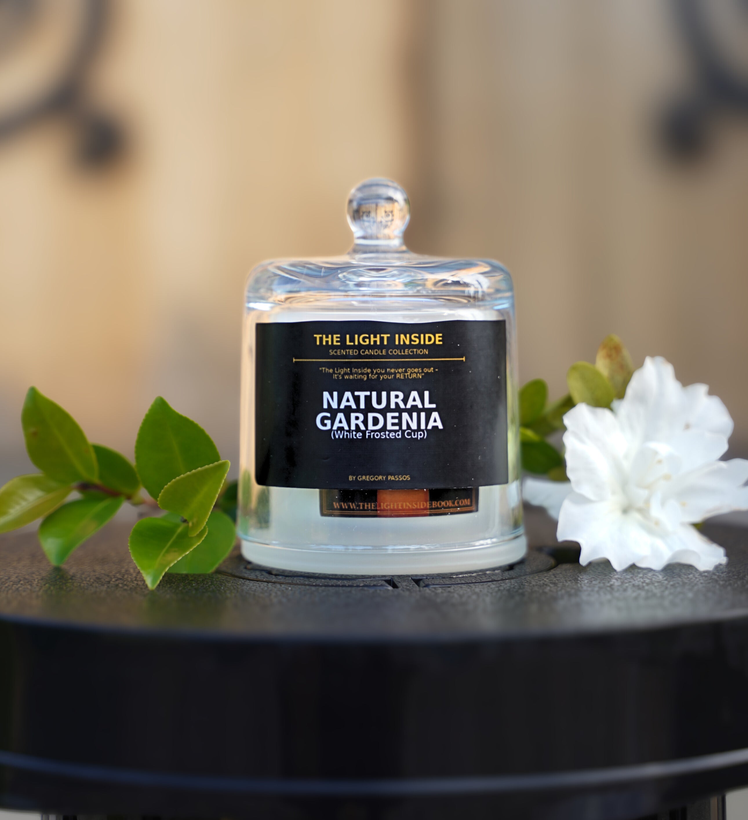 The Light Inside Scented Candle – Natural Gardenia (White Frosted Cup)