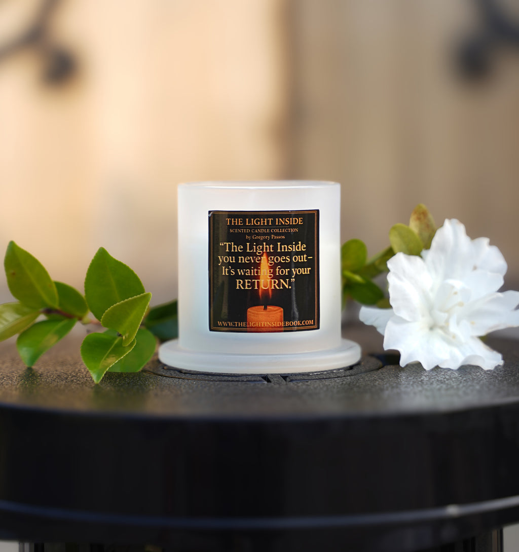 The Light Inside Scented Candle – Natural Gardenia (White Frosted Cup)